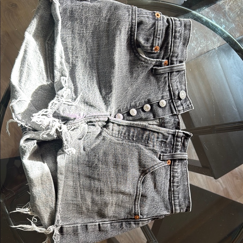 Stylish light black/gray Levi 501 Denim Shorts